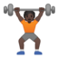 person lifting weights Emoji on Android, Google