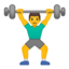 man lifting weights Emoji on Android, Google