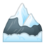 Emoji de montaña cubierta de nieve en Android, Google