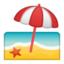 beach with umbrella Emoji on Android, Google