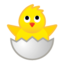 Emoji de pollito saliendo del huevo en Android, Google