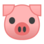 pig face Emoji on Android, Google