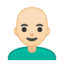Emoji de hombre: calvo en Android, Google