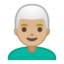 Emoji de hombre: pelo blanco en Android, Google