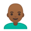 Emoji de hombre: calvo en Android, Google