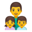 Emoji de familia: hombre, chica, chico en Android, Google