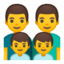 Emoji de familia: hombre, hombre, chico, chico en Android, Google