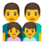 Emoji de familia: hombre, hombre, chica, chico en Android, Google