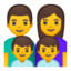 Emoji de familia: hombre, mujer, chico, chico en Android, Google