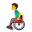 Emoji de hombre en silla de ruedas manual en Android, Google