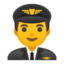 man pilot Emoji on Android, Google