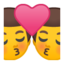 Emoji de beso: hombre, hombre en Android, Google