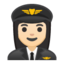 woman pilot Emoji on Android, Google