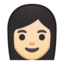 Emoji de cara de mujer en Android, Google