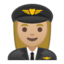 woman pilot Emoji on Android, Google