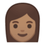 Emoji de cara de mujer en Android, Google