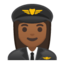 woman pilot Emoji on Android, Google