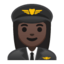 woman pilot Emoji on Android, Google