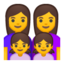 Emoji de Familia: mujer, mujer, chica, chica en Android, Google