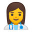 Emoji de mujer médico en Android, Google