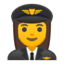 Emoji de mujer piloto en Android, Google