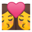 Emoji de beso: mujer, mujer en Android, Google