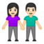 woman and man holding hands Emoji on Android, Google