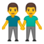 men holding hands Emoji on Android, Google