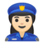 woman police officer Emoji on Android, Google