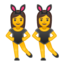 women with bunny ears Emoji on Android, Google