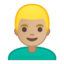 Emoji de hombre: cabello rubio en Android, Google
