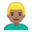 man: blond hair Emoji on Android, Google