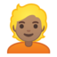 person: blond hair Emoji on Android, Google