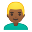 Emoji de hombre: cabello rubio en Android, Google