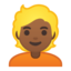 Emoji de persona: cabello rubio en Android, Google
