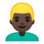 Emoji de hombre: cabello rubio en Android, Google