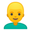 man: blond hair Emoji on Android, Google