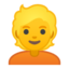 person: blond hair Emoji on Android, Google