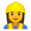 Emoji de mujer trabajadora de la construcción en Android, Google