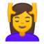 Emoji de mujer recibiendo masaje en Android, Google