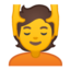 Emoji de persona recibiendo masaje en Android, Google