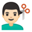 man getting haircut Emoji on Android, Google