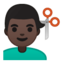 man getting haircut Emoji on Android, Google