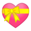 Emoji de corazón con cinta en Android, Google