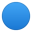 blue circle Emoji on Android, Google