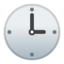 three o’clock Emoji on Android, Google