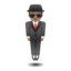 man in suit levitating Emoji on Android, Google