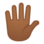 Emoji de mano con los dedos extendidos en Android, Google