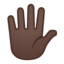 Emoji de mano con los dedos extendidos en Android, Google