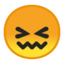 confounded face Emoji on Android, Google